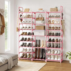 WOWLIVE 9 Tiers Shoe Rack Shoe Storage Shoe Organizer 50-55 Pairs Shoe Tower Unit Shelf Durable Metal Pipes with Plastic Conn