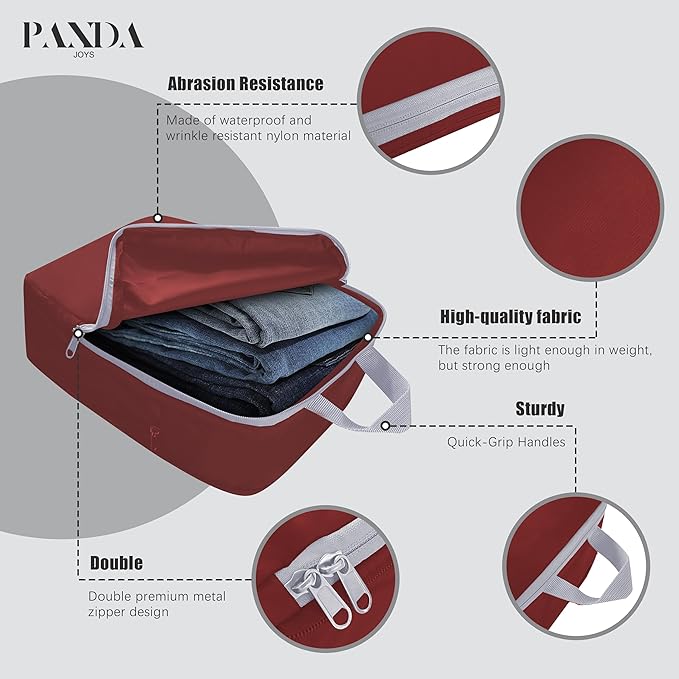 PANDA JOYS 4 Set Compression Packing Cubes Travel - Travel Accessories Expandable Packing Organizers for Carry On - Essential