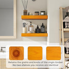 Marsmiles Wood Floating Shelves | 55 Inch Rustic Honey Oak Wall Shelves Set of 2 | 55" W x 7.7" D x 1.6" H Wooden Shelves for
