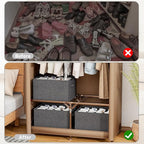 2 Pack Shoe Organizer for Closet, Fits 16-32 Pairs Fabric Shoe Storage Bins Large Shoe Box Storage Containers with Bottom Sup