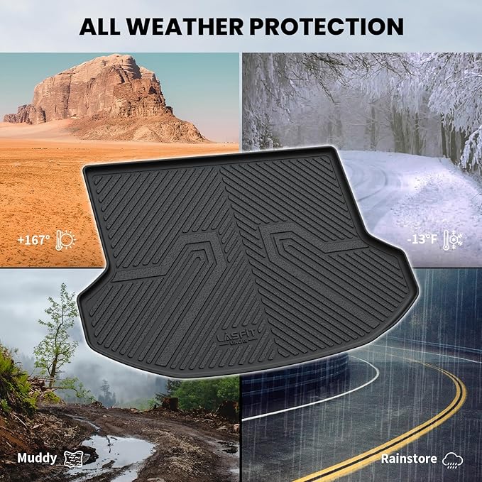 LASFIT Cargo Mat for Kia Seltos 2026 2025 2024 (Not Fit SX), All Weather TPE Custom Fit Car Trunk Mats Cargo Liners Acessoires for Kia Seltos 2024-2026, Black