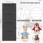 Woodoulogy Hanging Stuffed Animal Storage, Over Door Large Plush Toy Organizer with Metal Hook, Baby Accessory Holder Idea fo