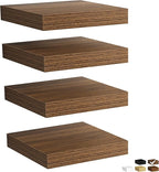 Fun Memories Rustic Wood Floating Shelves for Wall, Space-Saving Wall Mounted Shelves for Bathroom, Bedroom, Living Room and 
