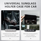 Frienda 2 Pieces Sunglasses Holder for Car Sun Visor, Eyeglasses Visor Organizer Storage Case with 2 Pcs Cleaning Cloths Automotive Interior Accessories
