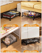Under Bed Organizer, Storage Bins Under Bed, 60L Underbed Storage Bins for Bedroom Clothes Shoes Blankets (Black, 2 Pack)