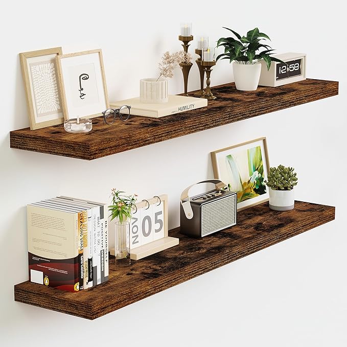 Vivelove Floating Shelves for Wall Mounted, 36 Inches Long Shelves, Display Shelf for Bathroom Living Room Kitchen Bedroom Of