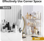 YCIA&DONE Corner Bathroom Counter Organizer, Makeup Organizer for Vanity, Skincare Cosmetic Perfume Tray, Corner Countertop S