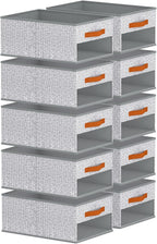 Homsorout Drawer Organizers and Storage - 10 Pack Foldable Pants Organizer with Clear Window & Handles, Fabric Closet Organiz