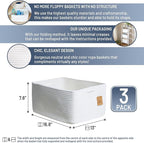 NaturalCozy Storage Baskets 16.8”x13”x7.6” Cotton Rope Woven Baskets for Organizing 3-Pack | Toy Storage Bins | Basket for Sh