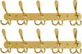 Dseap Coat Rack Wall Mounted - 5 Tri Hooks, Heavy Duty, Stainless Steel, Metal Coat Hook Rail for Coat Hat Towel Purse Robes 