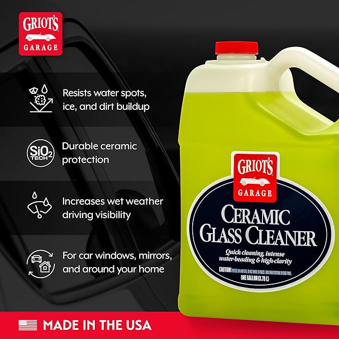 Griot's Garage Ceramic Glass Cleaner Spray for Car Windows, Windshields, Mirrors and Home Use, Cleans and Protects, Streak-Fr
