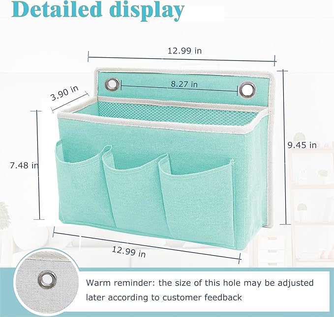 2-Pack Wall Hanging Organizer Bag/Hanging Baskets with Large Mesh Compartment & 3 Pockets，Over the Door Organizer Space Savin