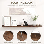 Fun Memories Picture Ledge Shelf - 30 Inches Floating Shelves Set of 4 - Floating Shelves with Lip for Storage - Wood Bookshe