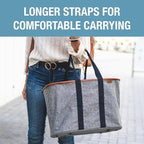 CleverMade Collapsible LUXE Tote - Reusable Grocery Shopping Storage Bag Organizer w/Handles Reinforced Bottom
