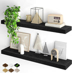 Fun Memories Floating Shelves for Wall, 40Inch Floating Shelves Set of 2, Hanging Shelf with Invisible Brackets, Wood Shelves
