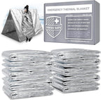 Swiss Safe Emergency Mylar Thermal Blankets + Bonus Space Blanket - Compact & Insulated for Cold Weather - Designed for NASA,