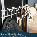 Consumest Over The Door Organizer Hooks, Door Hanger with 9 Coat Hooks & 2 Mesh Basket, Rustproof Back Storage Organizer for 