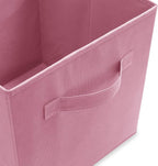 Casafield Set of 6 Collapsible Fabric Cube Storage Bins, Light Pink - 11" Foldable Cloth Baskets for Shelves, Cubby Organizer