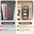 4" Extra Deeper Hanging Closet Organizers and Storage,4 Tier Foldable Wire Cabinet Shelves with 5 S Hooks,Small Metal Basket 