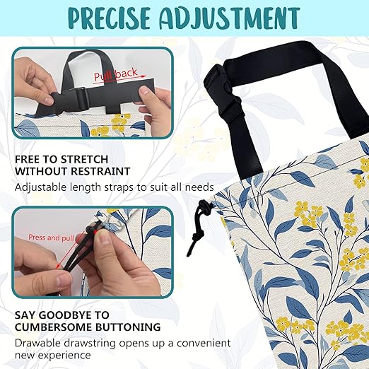 Car Trash Bag Fall Yellow Berries and Leaves Leak-Proof Car Garbage Bag with Drawstring Foldable Canvas Trash Bin with Adjustable Buckle for Car Accessories, Travelling, Camping