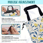 Car Trash Bag Fall Yellow Berries and Leaves Leak-Proof Car Garbage Bag with Drawstring Foldable Canvas Trash Bin with Adjustable Buckle for Car Accessories, Travelling, Camping