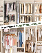 Hanging Closet Rod, 2 Pack Adjustable Height & Width Closet Rods for Hanging Clothes-Closet Extender Hanging Rod Space-Maximi