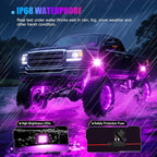LED Rock Lights for Trucks 12 Pods,RGB Rocklights with App & Remote Control, Underglow Rock Light Kit for Trucks UTV ATV Golf Cart RZR