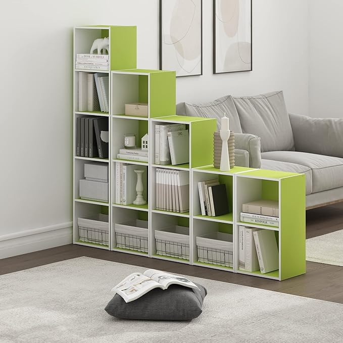 Furinno PASIR Book Shelf, 5-Tier Modern Bookshelf, Open Shelves Bookcase 9 x 12 x 52, Easy Assembly, for Living Room, Bedroom