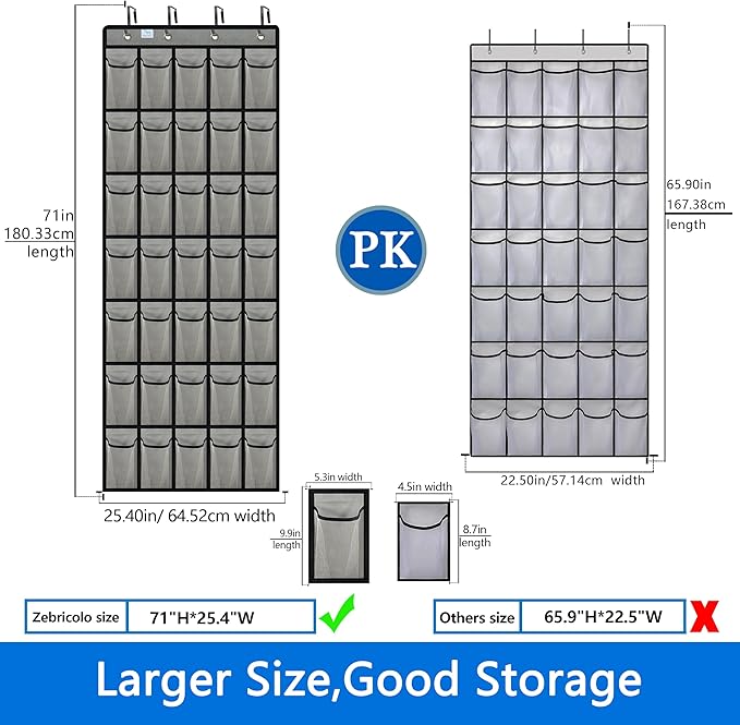 over the door shoe organizer,2025 upgraded,shoe organizer,35 Huge pockets,over door shoe organizer,Store size 13 shoes,shoe o