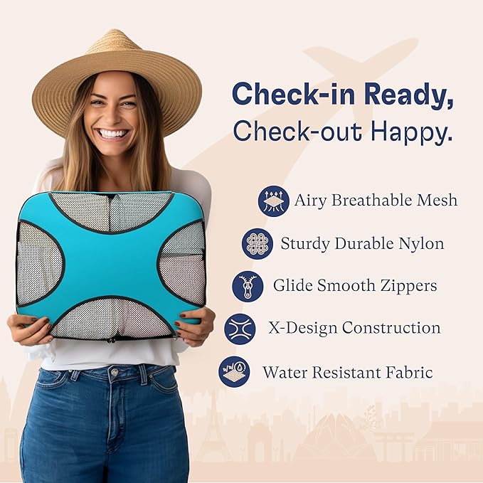 Shacke Packing Cubes for Travel 8 Set - Premium Luggage Organizer Bags - Versatile Travel Organizer for Women and Men - Optim