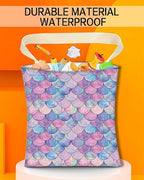 Car Trash Can, Durable Hanging Car Trash Garbage Bag, Cute Automotive Garbage Cans Organizer, Colorful Mermaid Fish Scales
