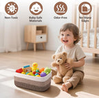 5-Pack Small Woven Rope Storage Baskets – 2 Sizes Organizer Bins for Closet, Shelf, Bookshelf, Nursery, Changing Table, Fabri