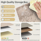Yawinhe Fabric Storage Bins with Handles, Foldable Baskets for Shelves, Cubes with 3 Handles, Large Boxes for Clothes, Beige,