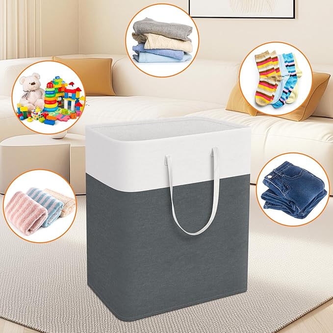 TasticTotes laundry basket 3-Pack, laundry hamper, Hamper with handles, collapsible laundry baskets, Waterproof dirty clothes