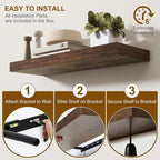 Fun Memories Floating Shelves for Wall, 36Inch Floating Shelves Set of 2, Hanging Shelf with Invisible Brackets, Bathroom She
