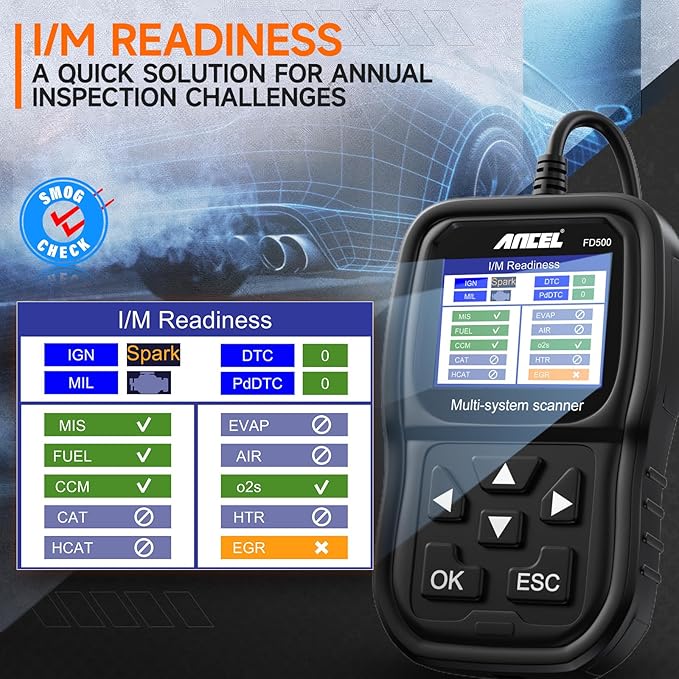 ANCEL FD500 OBD2 Scanner fits for Ford Lincoln Mercury - All Systems Code Reader with Engine, ABS, SRS, Transmission, 4WD