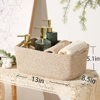MiniArk Small Storage Baskets for Organizing | Closet Organizer Bins | Shelf Toy Basket | Woven Rope Baskets | Cube Decorativ