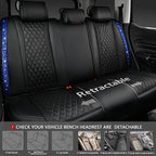 CAR PASS Nappa Leather seat Covers Bling Diamond Car Seat Covers Full Set Universal Cushioned, Waterproof Heavy-Duty Anti-Sli