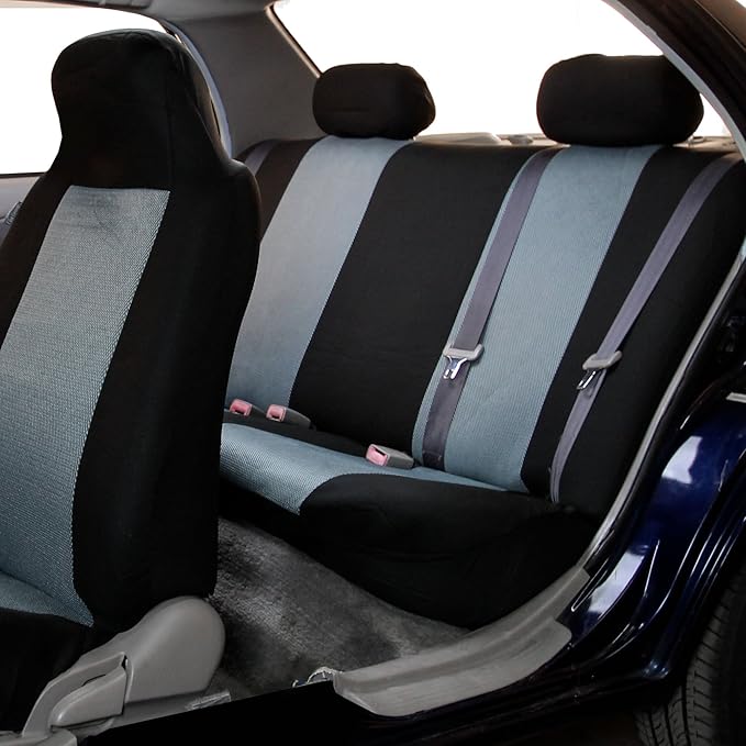 FH Group Automotive Rear Car Seat Covers for SUV, Trucks, Sedan and More - Universal Fit Front High Back & Rear Solid Bench D