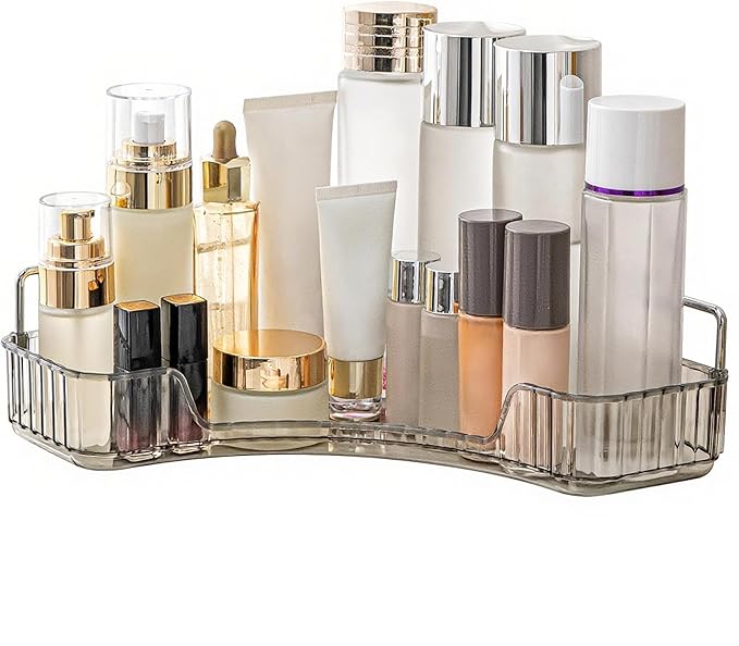YCIA&DONE Corner Bathroom Counter Organizer, Makeup Organizer for Vanity, Skincare Cosmetic Perfume Tray, Corner Countertop S