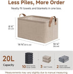 StorageWorks Storage Bins, Fabric Storage Bins for Shelves, Storage Baskets with Metal Frame, Closet Baskets and Bins with Ha