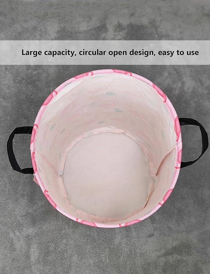 QUEENLALA Large Storage Basket,Laundry Hamper/Bathroom/Home Decor/Collapsible Round Storage Bin,Boys and Girls Hamper/Boxes/C