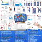Portable Travel First Aid Kit for Kids and Adults, 143 Pieces All-Purpose Emergency First Aid Kit for Home, Car, Diaper Bag, 