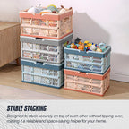 Domiella 2-Pack Foldable Storage Baskets, Collapsible PP Crates with Handles - 20L Capacity, Strong and Portable for Home Org