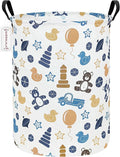QUEENLALA Large Storage Basket,Laundry Hamper/Bathroom/Home Decor/Collapsible Round Storage Bin,Boys and Girls Hamper/Boxes/C