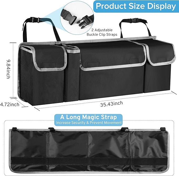 Car Trunk Organizer Storage Bag for Jeep Wrangler JL JK Grand Cherokee/Cherokee Grand Wagoneer/Wagoneer Renegade Compass Trailha