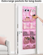 KIMBORA 12 Large Mesh Pockets Over the Door Shoe Organizer for Closet Hanging Shoe Rack for Door Sneaker Hanger Boot Storage 