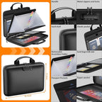 Fireproof File Organizer with Lock, Hard Case Fireproof Document Box with 13 Pockets Accordion File Folder, Important Documen