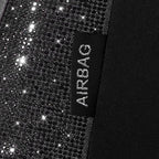 CAR PASS Bling Diamond Black Leather Car Seat Covers Full Sets Interior Sets, Waterproof Shining Glitter Sparkly Crystal Univ