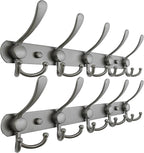 Dseap Coat Rack Wall Mounted - 5 Tri Hooks, Heavy Duty, Stainless Steel, Metal Coat Hook Rail for Coat Hat Towel Purse Robes 